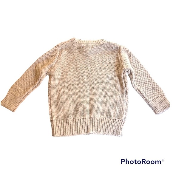 Cat & Jack Baby Cable Knit Oatmeal Heather Crewneck Sweater Size 18 M - Picture 2 of 10